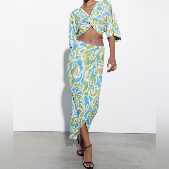 Zara Dresses & Skirts - ZARA Crop Top and Wrap Skirt - Matching Set